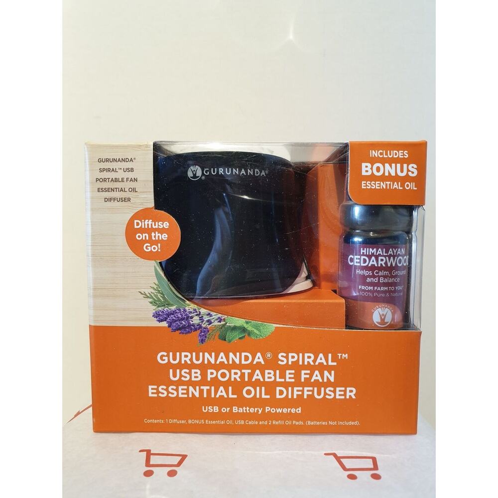 Essential Oil USB Portable Fan Diffuser w/ Himalayan Cedarwood Oil by GuruNanda